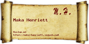 Maka Henriett névjegykártya